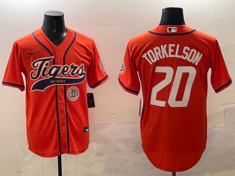Men Detroit Tigers #20 Torkelson Orange Joint Name Game 2025 Nike MLB Jersey style 4->detroit tigers->MLB Jersey